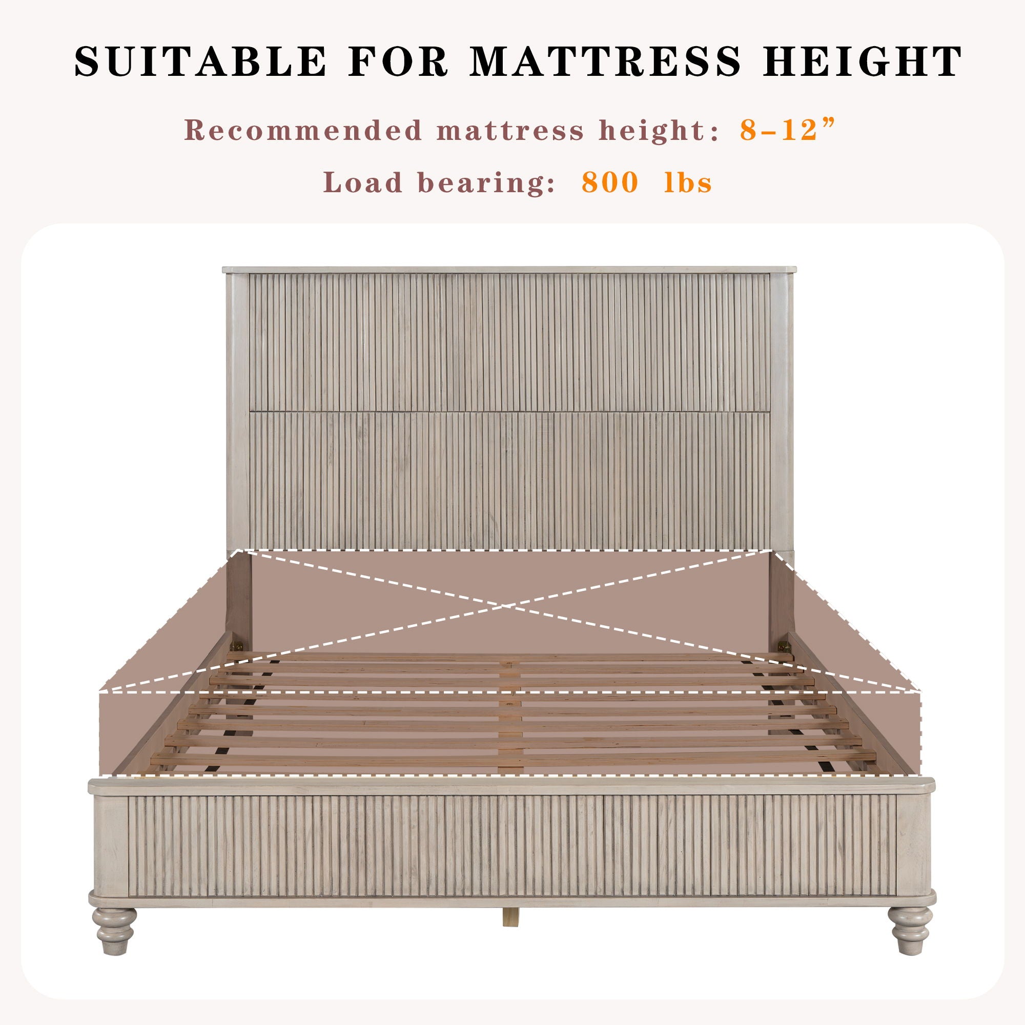 Platform Bed Frame & Tall Headboard