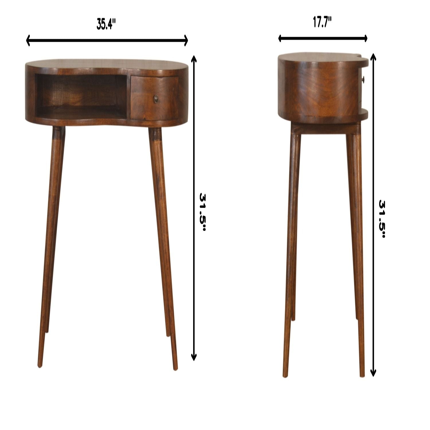 Rounded Writing Desk - Chestnut