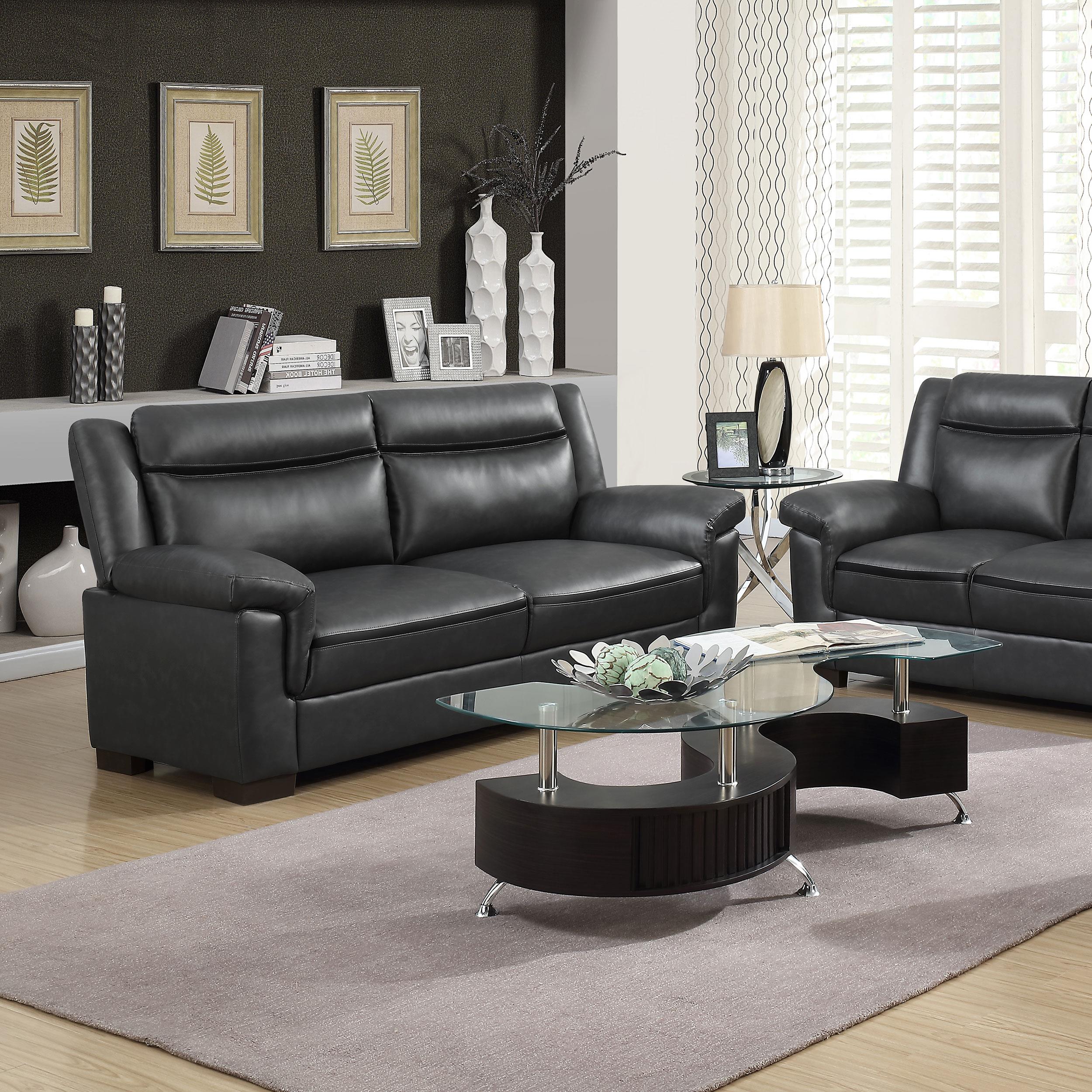 Diamond Modern Furniture COA Arabella Stationary Leatherette Sofa 506591 IMAGE 5
