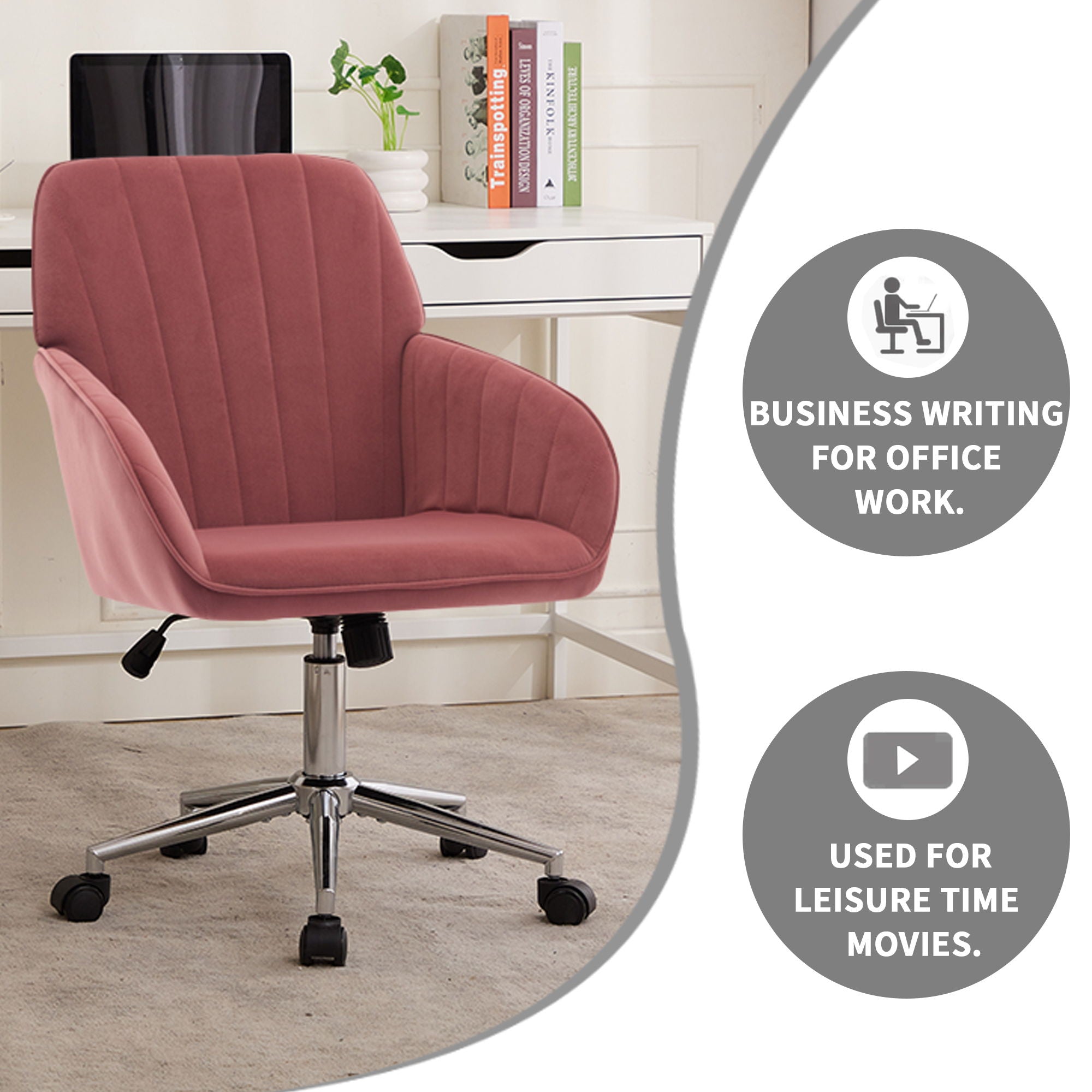 Adjustable Ergonomic Office Chair, Swivel Backrest Seat