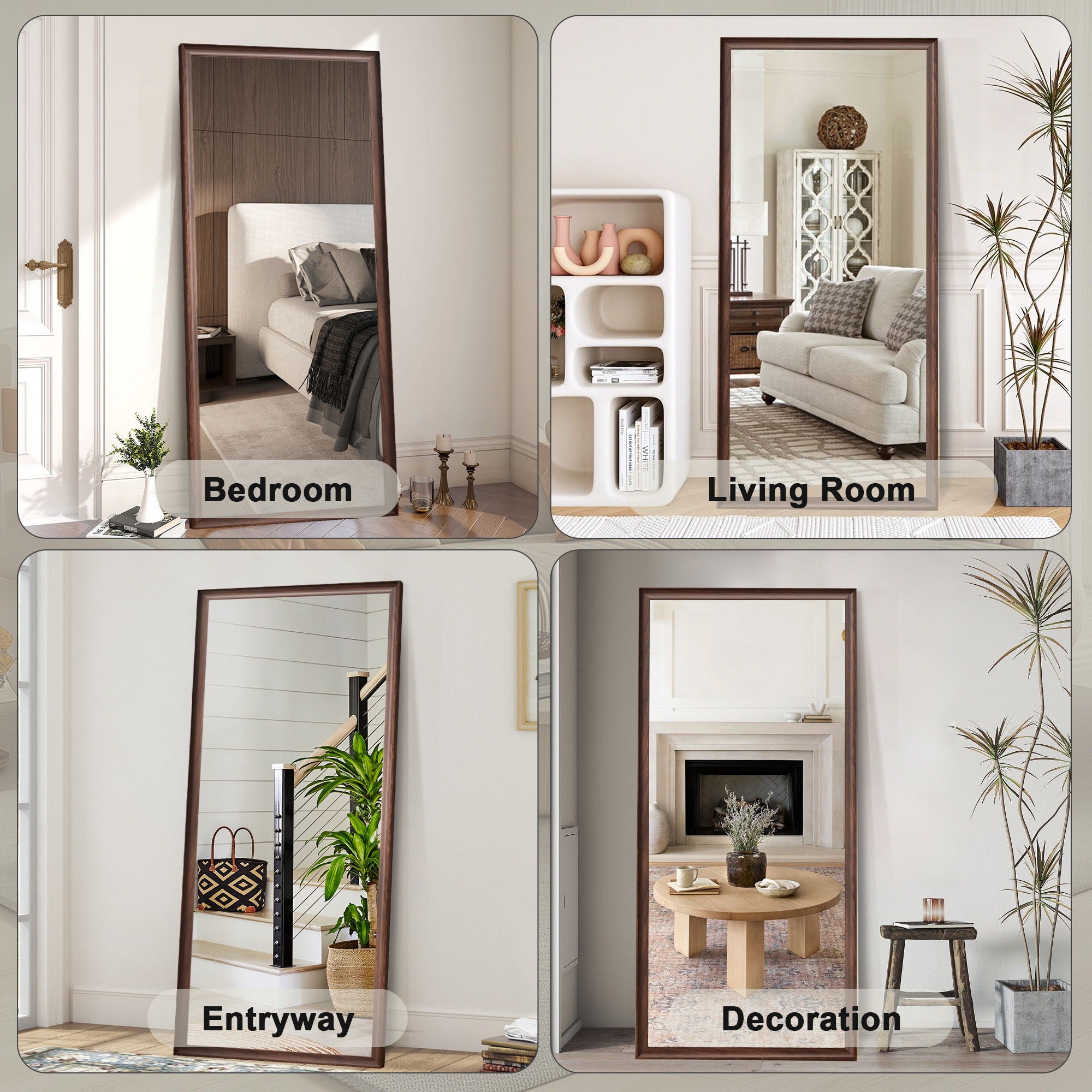 Full-Body Floor Mirror With Frame