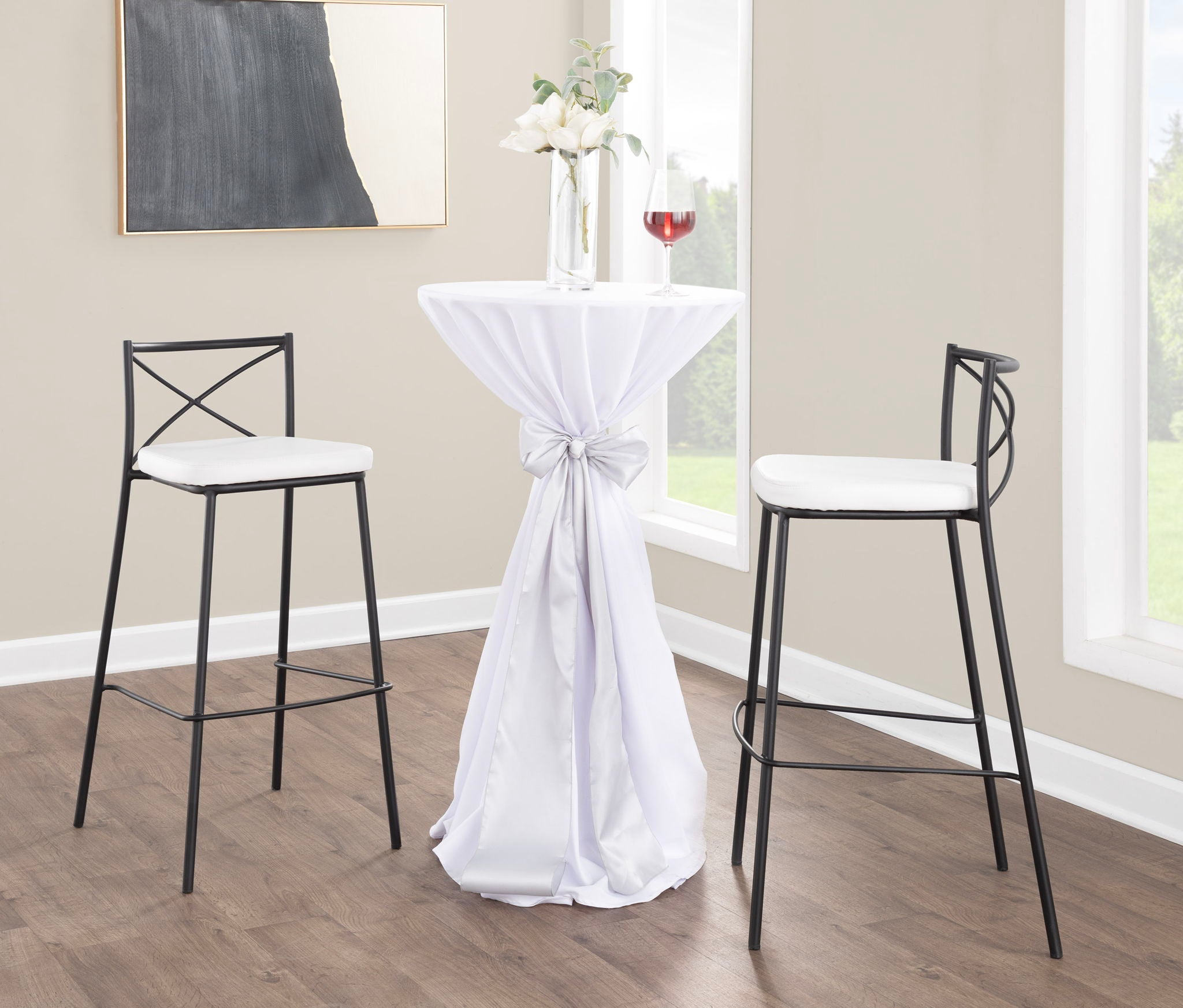 Modern Charlotte - Contemporary Fixed Height Barstool (Set of 2)