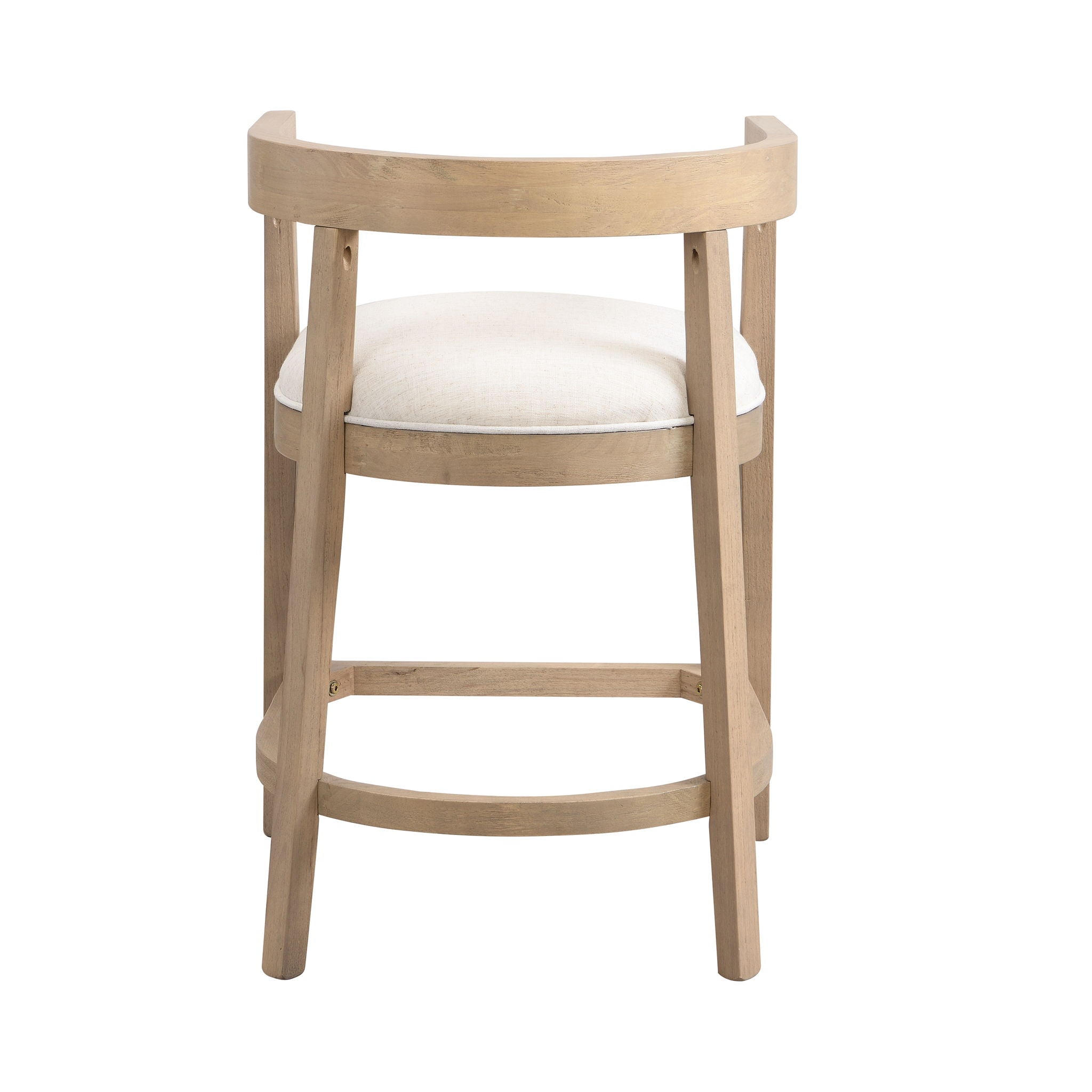 Modern Rubberwood Counter Stool Set With Upholstered Seats