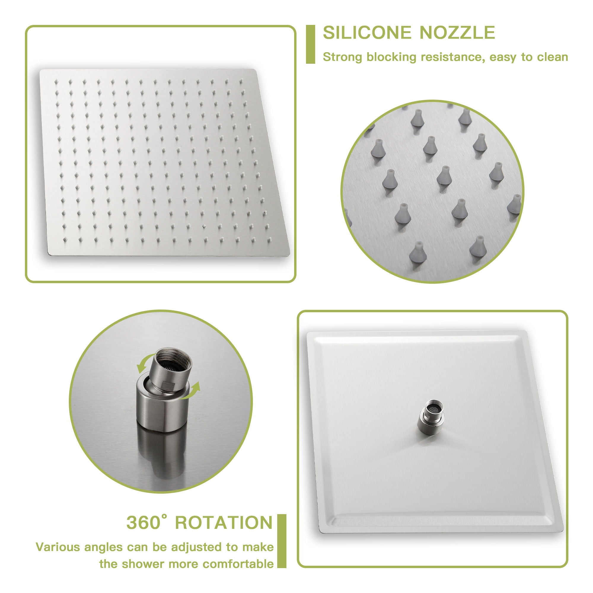 10" Wall Mounted Square Shower System With Rough In Valve