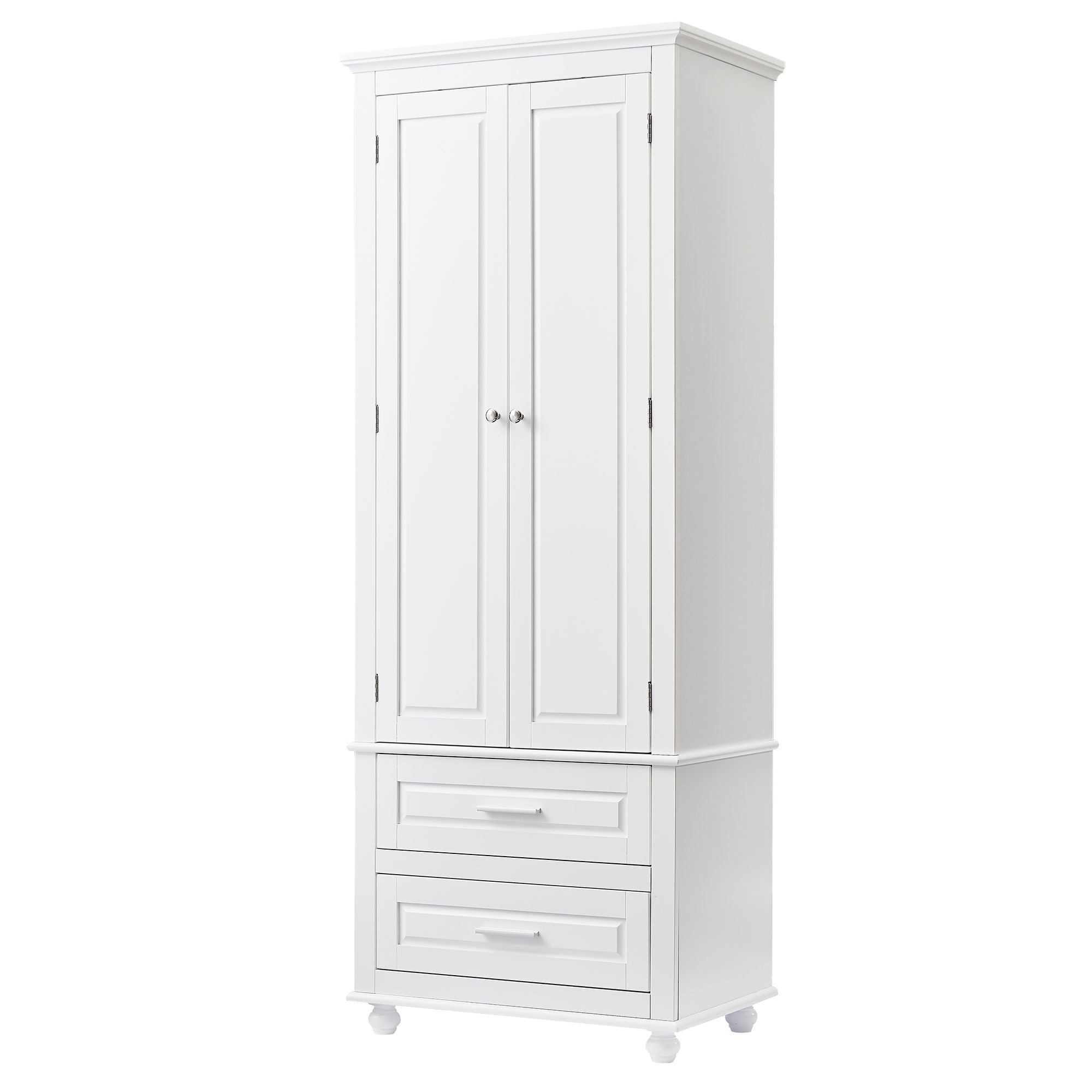 Tall Storage Cabinet With 2 Drawers For Bathroom