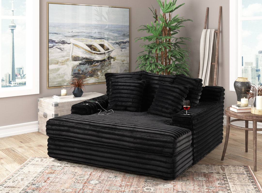 Happy Homes 4400 Chaise Lounge Black