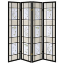 Catabella 4-Panel Room Divider Folding Shoji Screen Floral
