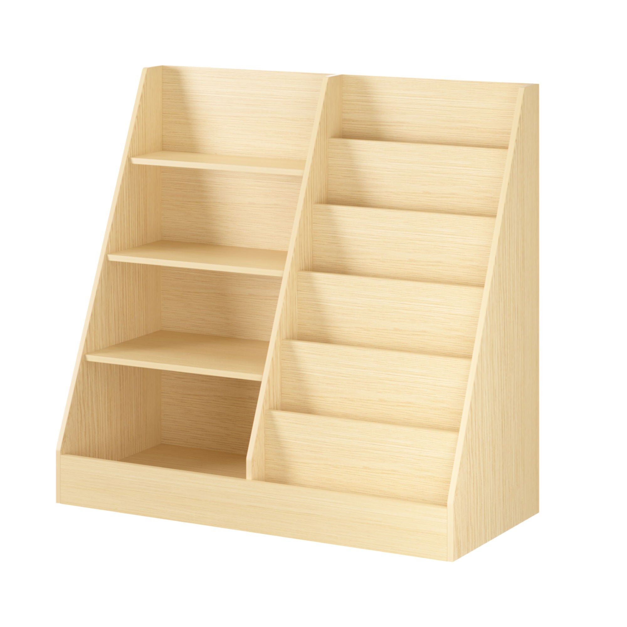 Bookshelf And Toy Storage Organizer, 4 Tier Bookcase With Display Stand For Playroom