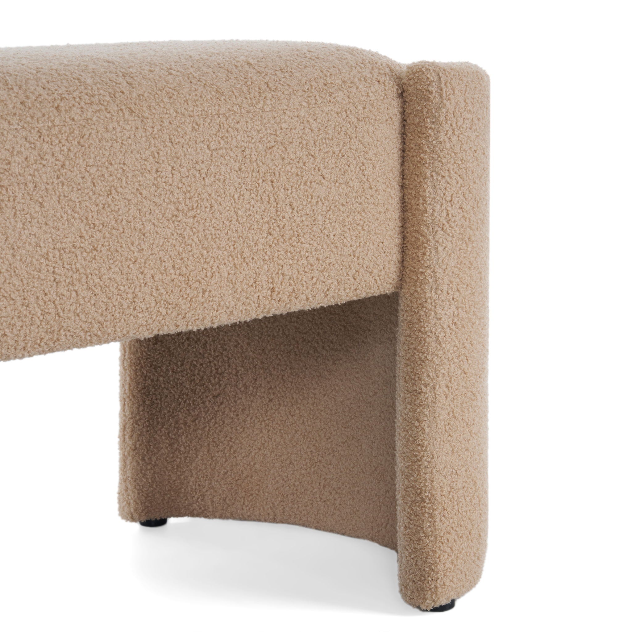 Simple Long Ottoman Bench - Light Camel
