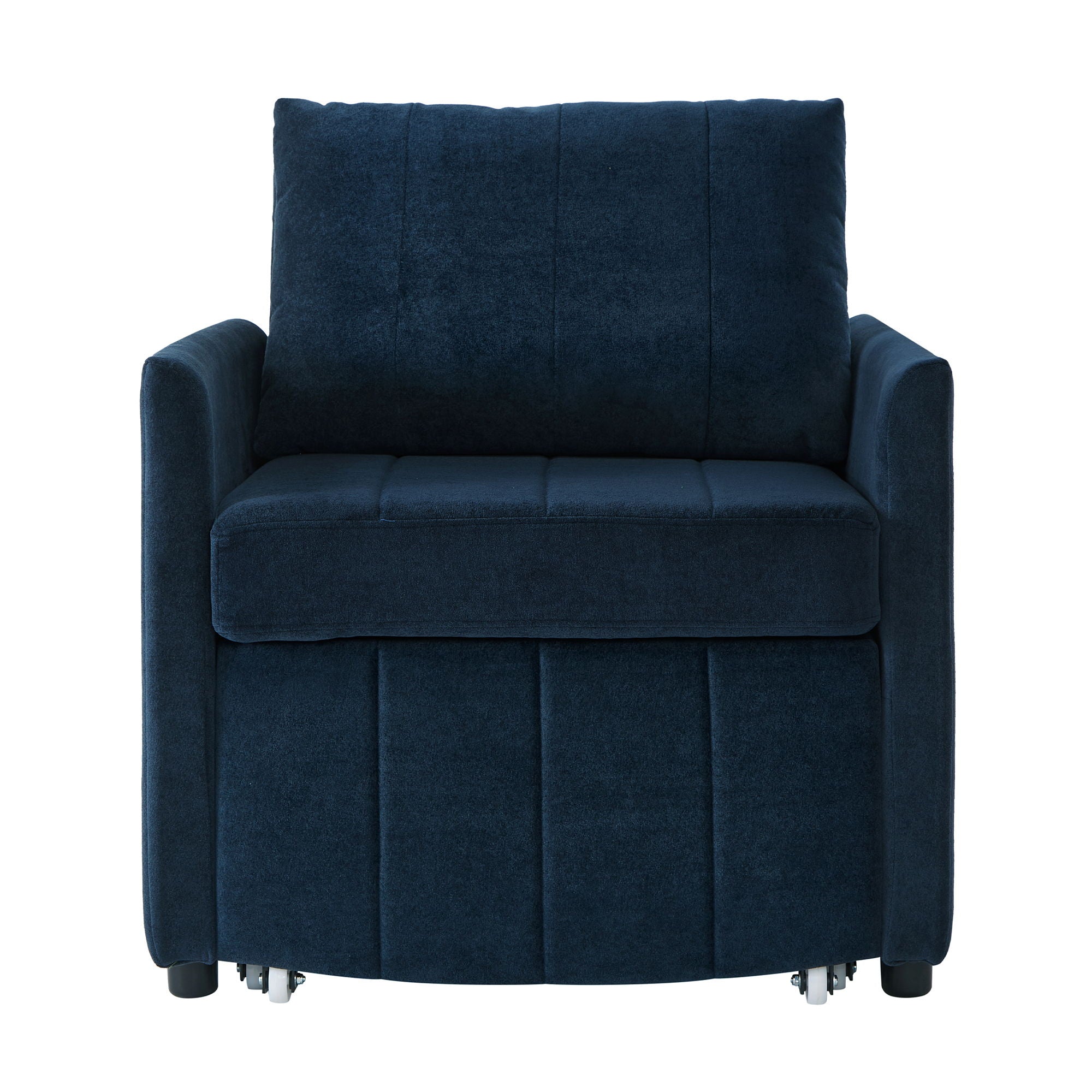 Upholstered Convertible Sleeper Sofa With 5 Position Backrest, Side Pockets, Storage