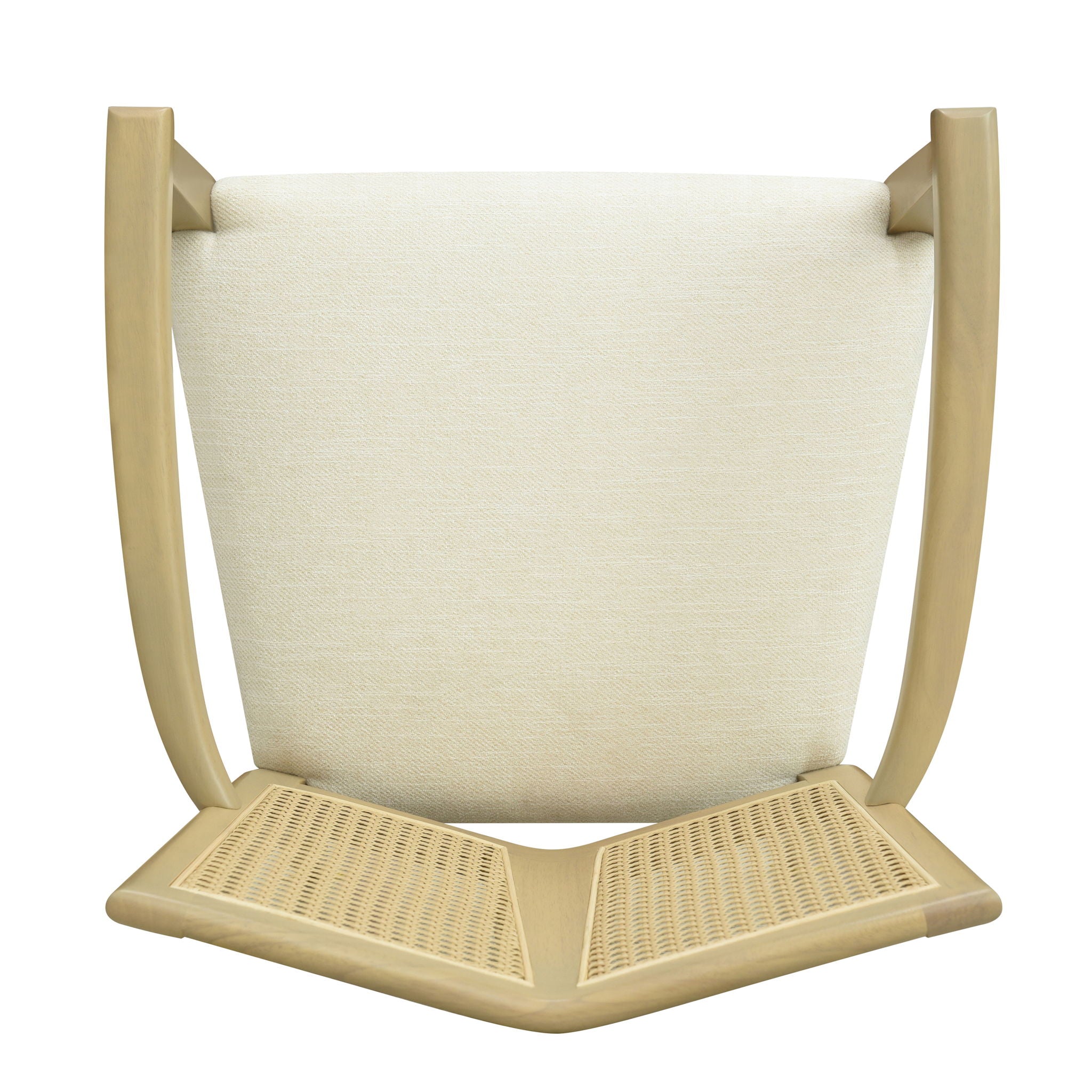 Mid Century Modern Arm Dining Chairs With Rattan Backrest