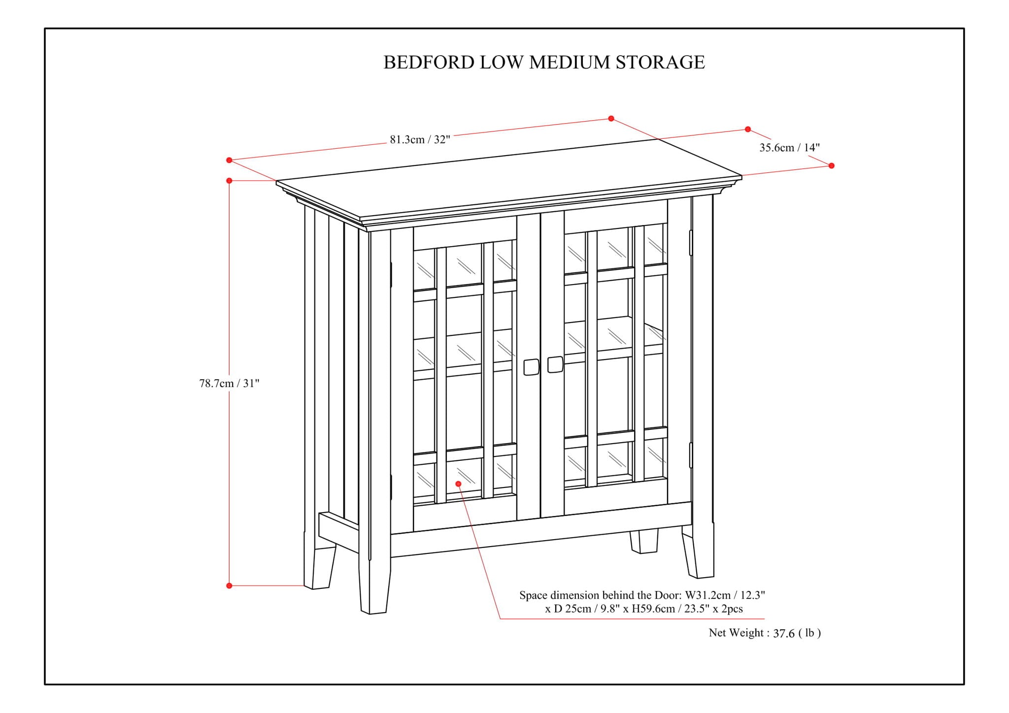 Bedford - Low Storage Media Cabinet - Farmhouse Gray
