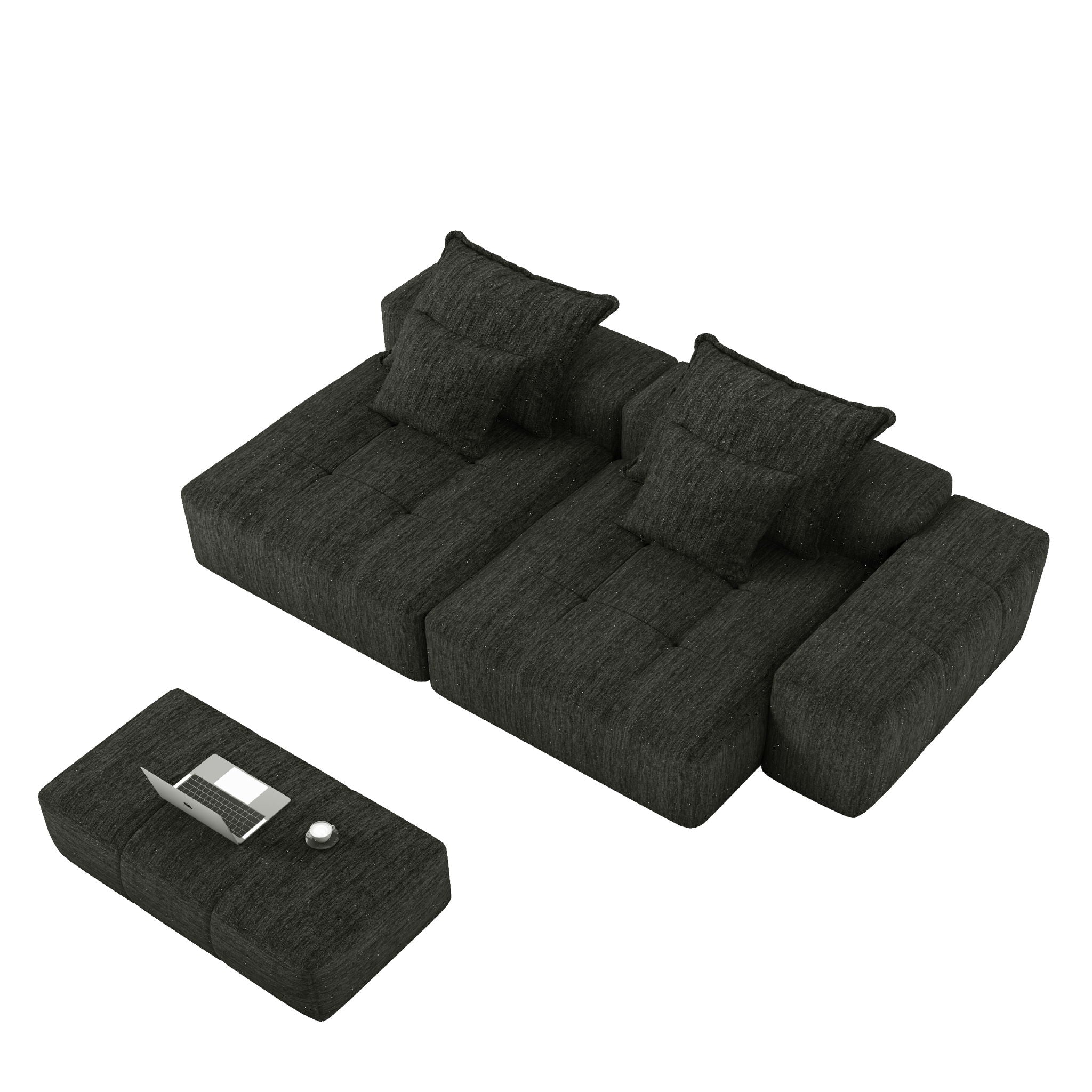 Modern Oversized Diy Combination, Modular Sectional Sofa With Pillows