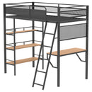 Campus 3-shelf Metal Twin Workstation Loft Bed Matte