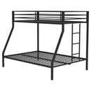 Alevera Metal Bunk Bed with Ladder Black