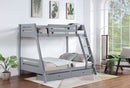 Trisha 2-drawer Wood  Over  Bunk Bed Grey