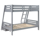 Trisha 2-drawer Wood  Over  Bunk Bed Grey