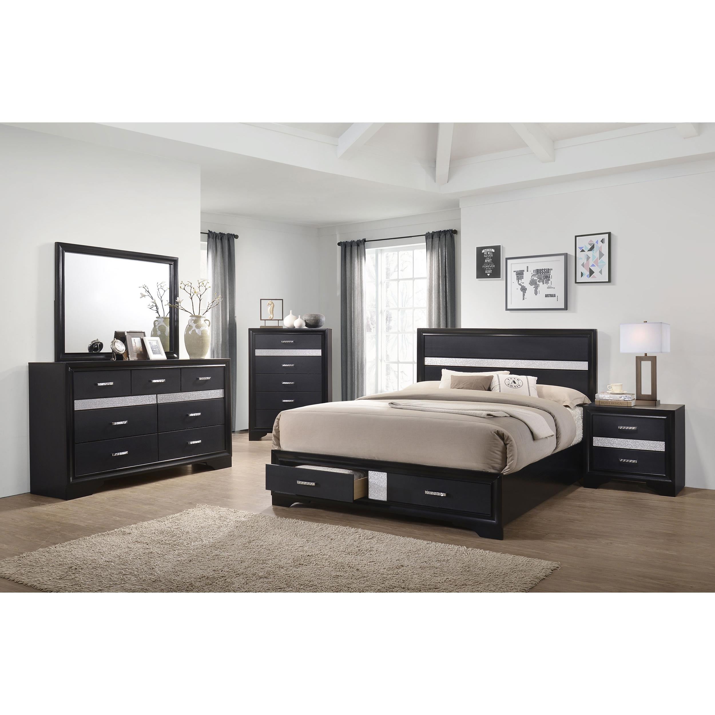 Diamond Modern Furniture COA Miranda King Panel Bed with Storage 206361KE IMAGE 7