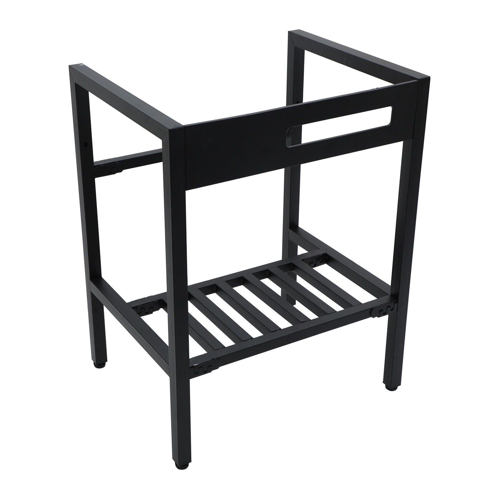 Console Sink With Legs, 24" X 18", Durable Porcela With Frame - White / Black