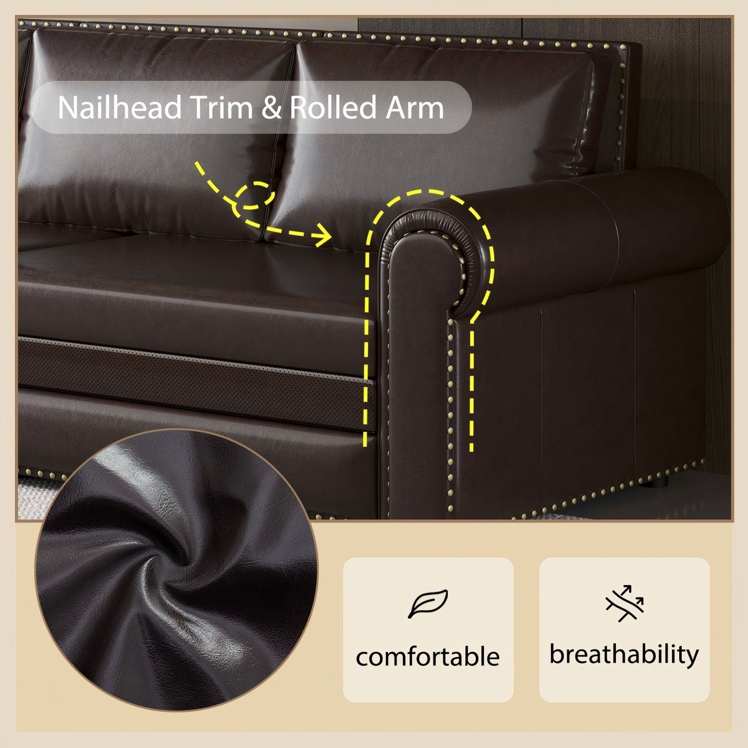 Chesterfield Sofa & Pull Out Bed