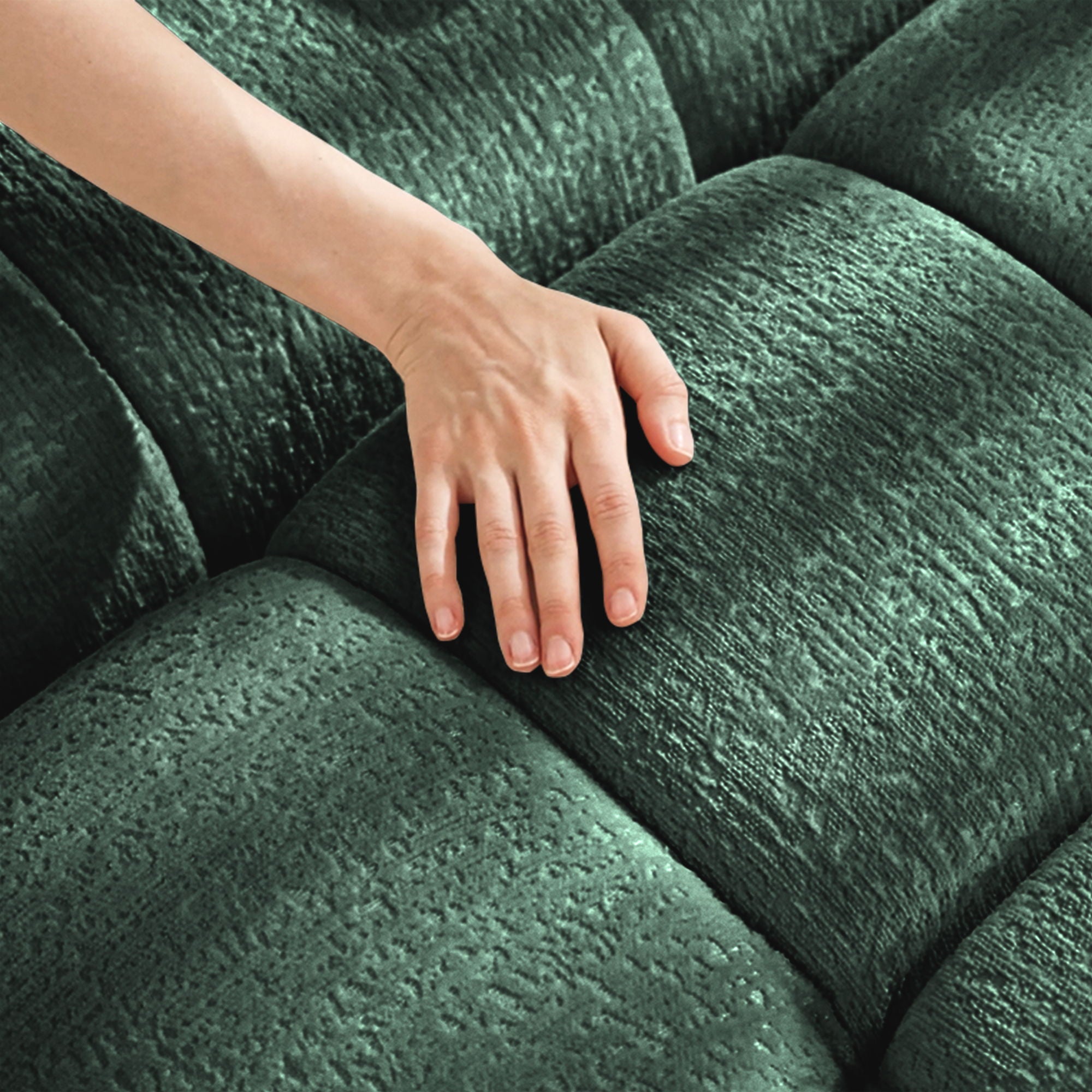 Modern Sofa & Pillows, Textured Cover, High Rebound Cushions