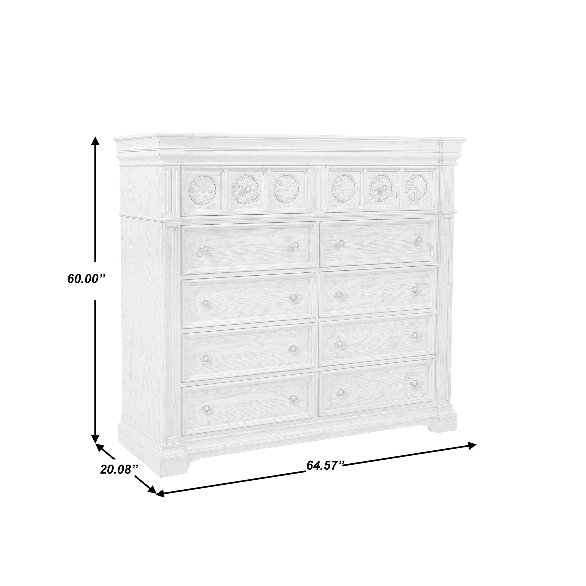 Kingsbury - 10 Drawer Master Chest - Gray