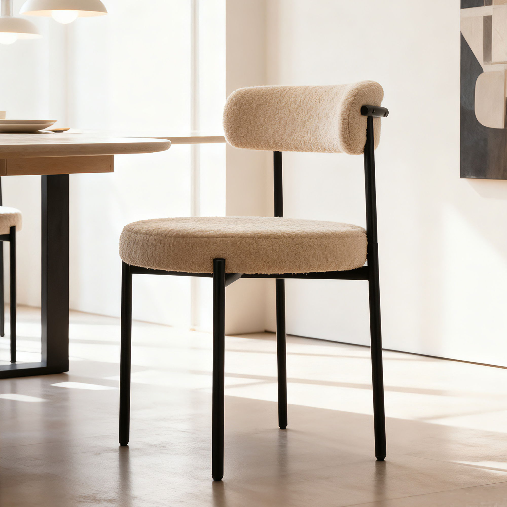 Medieval - Curved Back Kitchen Dining Chairs (Set of 4) - Beige