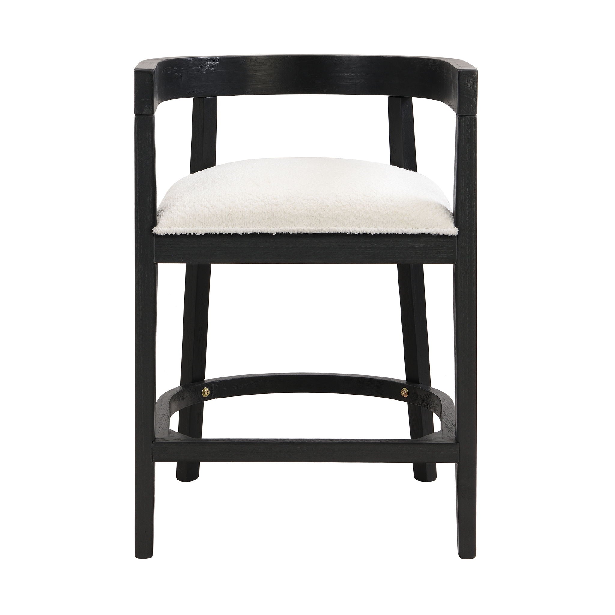 Modern Rubberwood Counter Stool Set With Upholstered Seats