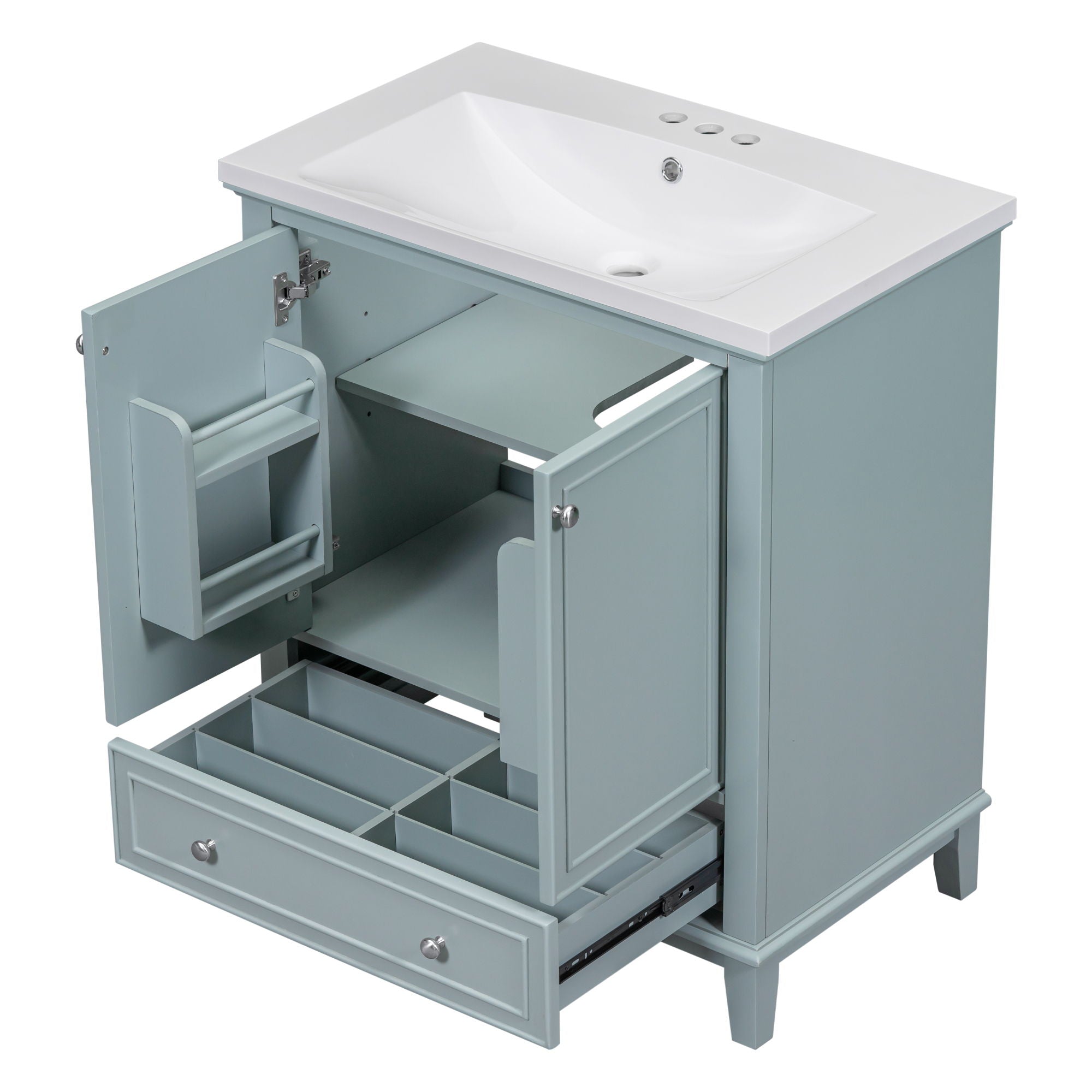 Modern Bathroom Vanity With Sink Combo, Multi Functional Cabinet With Doors And Drawer