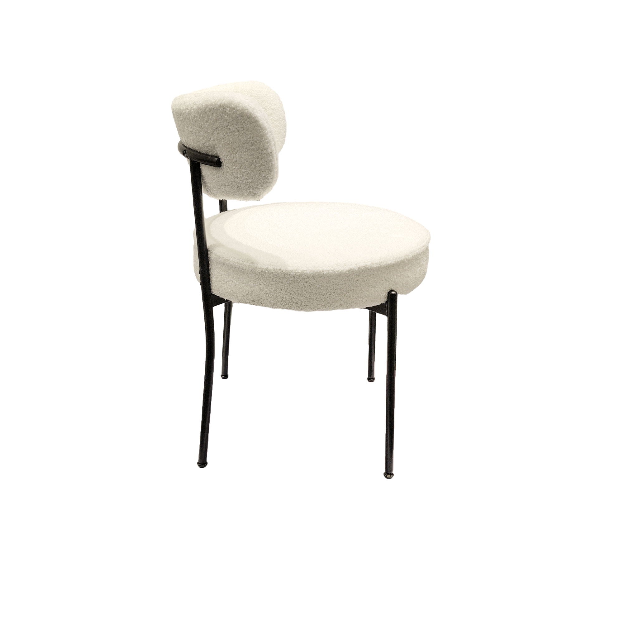 Mid-Century Modern Dining Chair With Curved Backrest