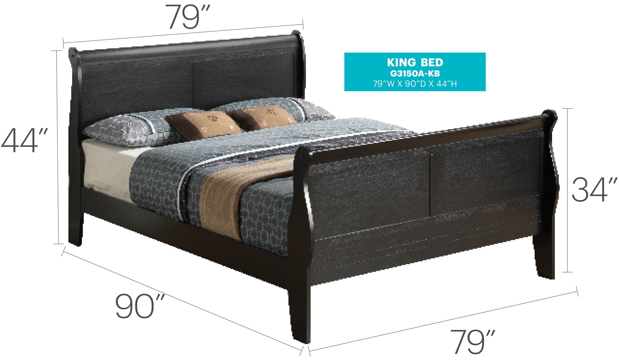 Panel Sleigh Bed