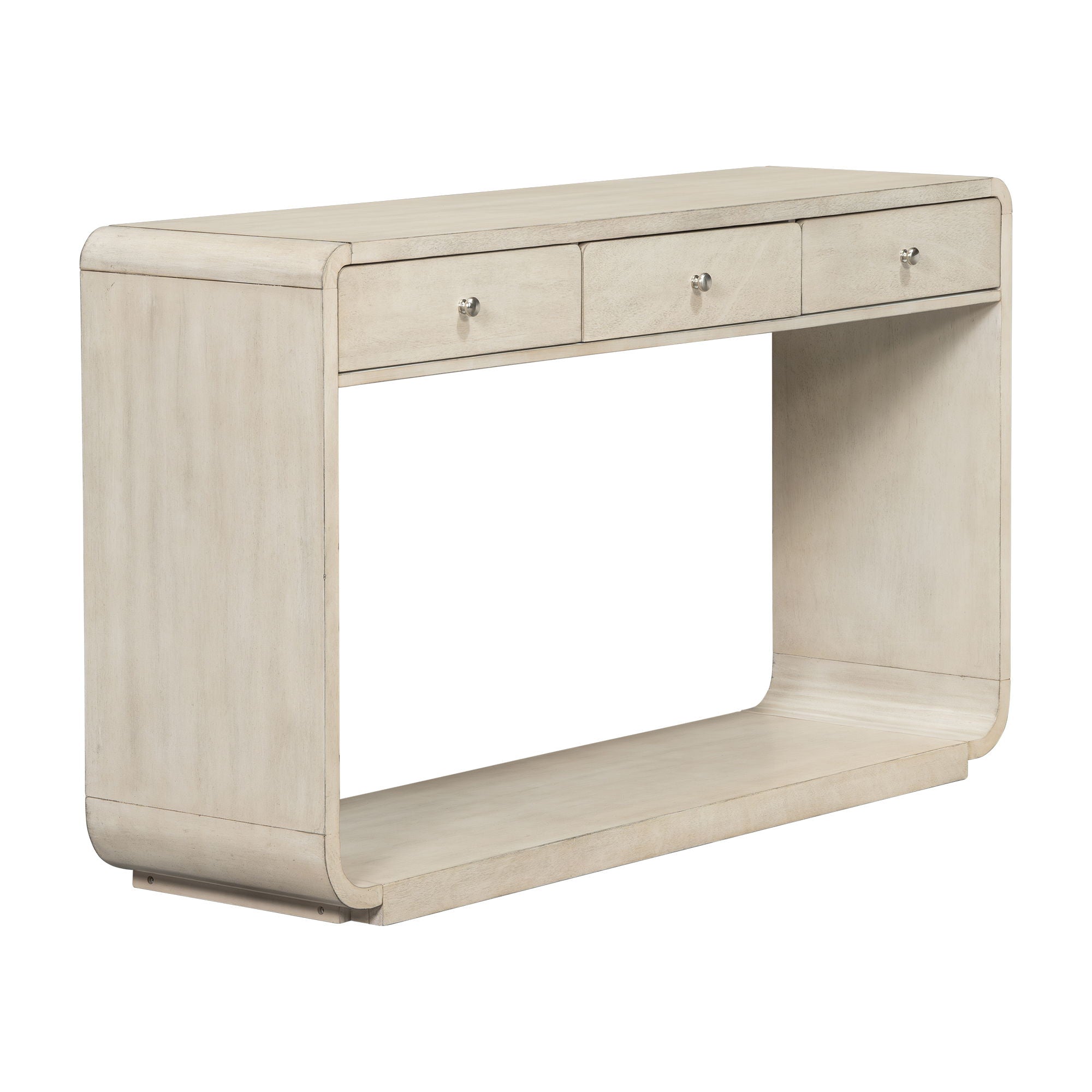 onsole Table With 3 Drawers And Display Shelf
