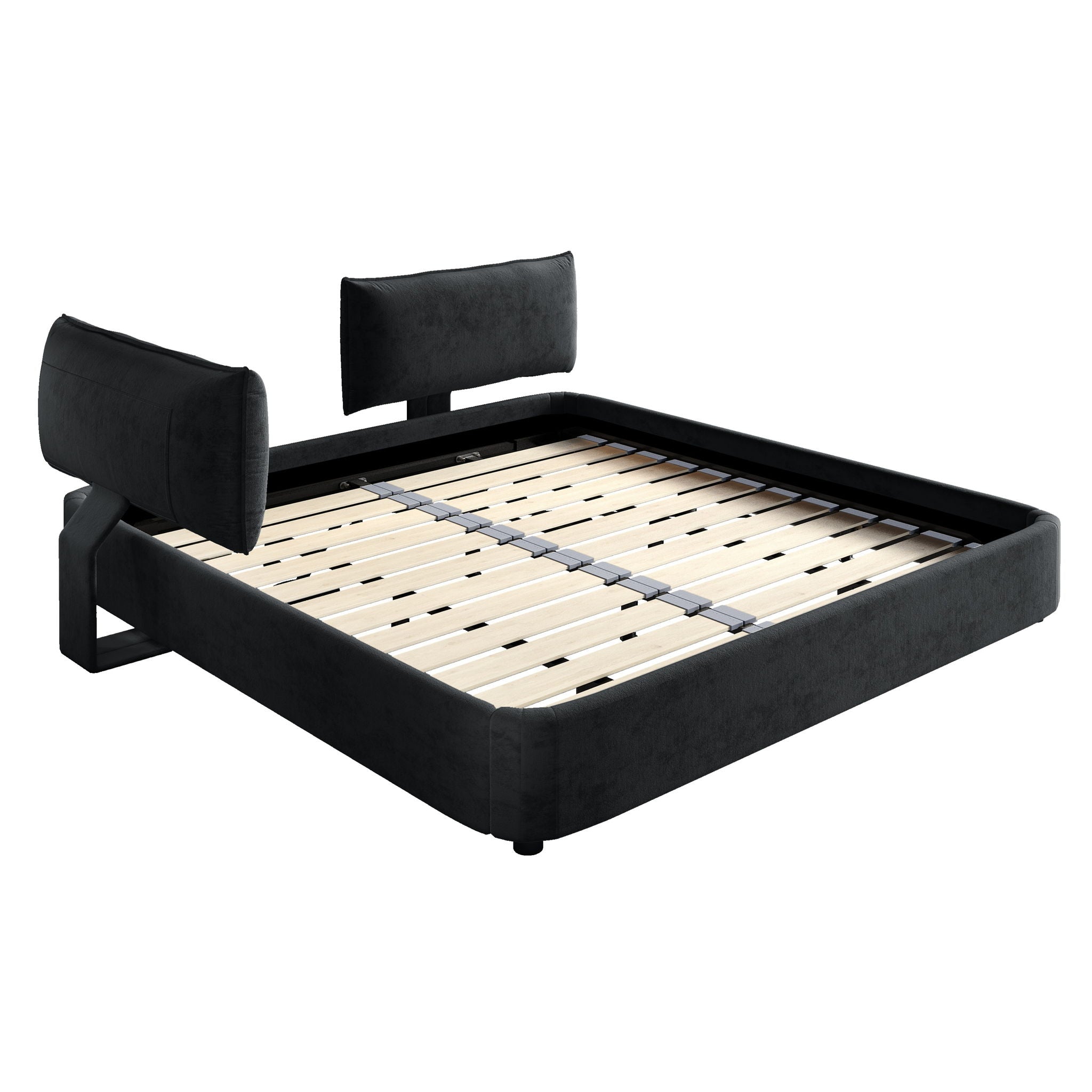 Cloud Bed Frame With Oversized Padded Movable Headboard