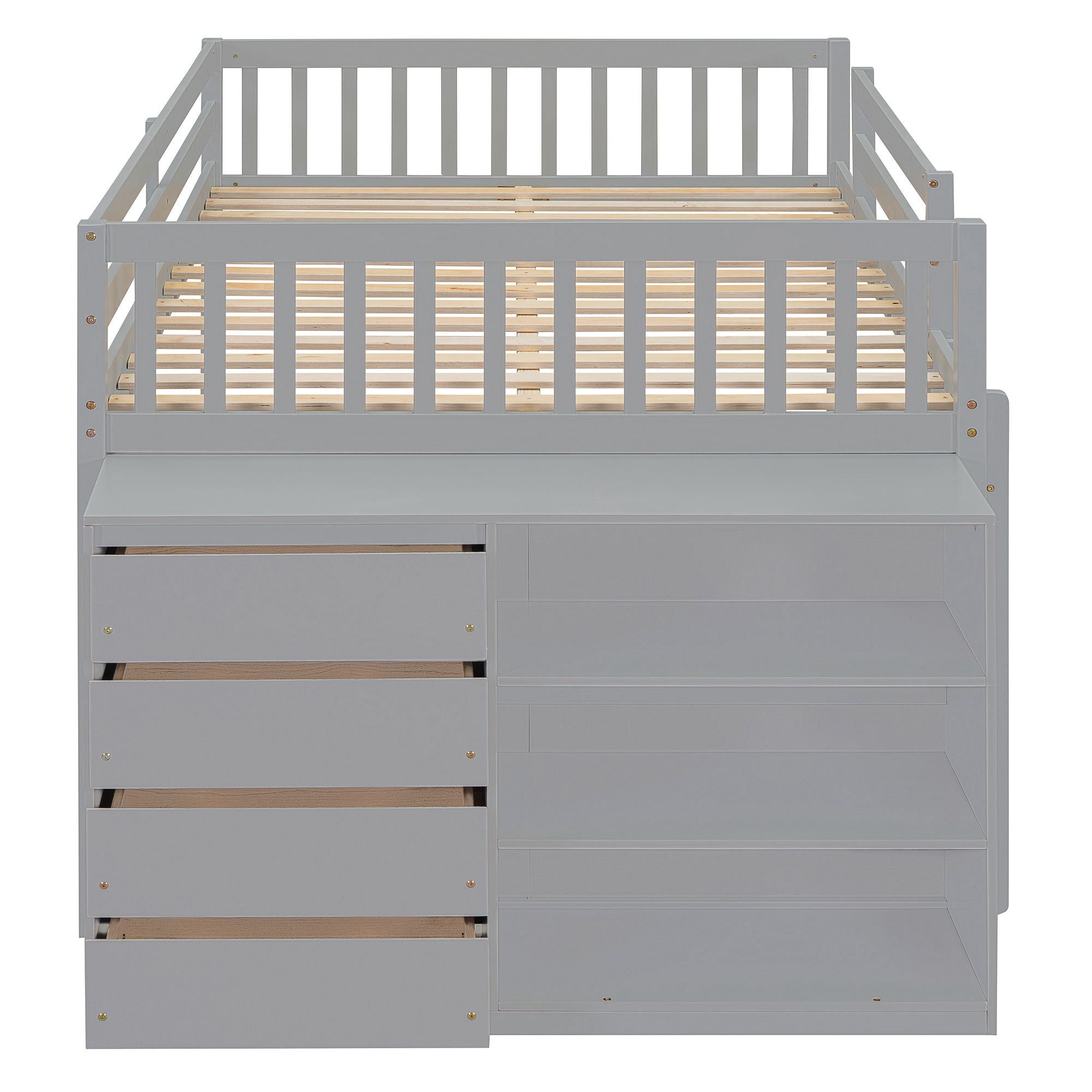 Bunk Bed With 4 Drawers And 3 Shelves