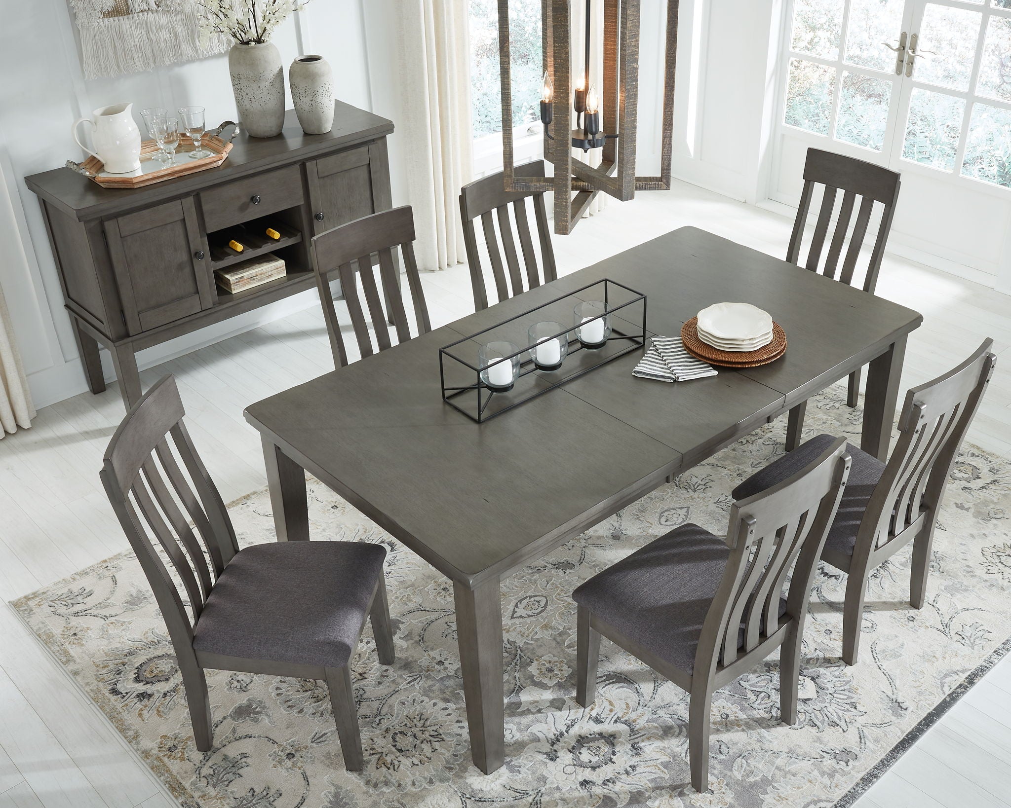 Hallanden - Rectangular Dining Room Butterfly Extension Table - Gray