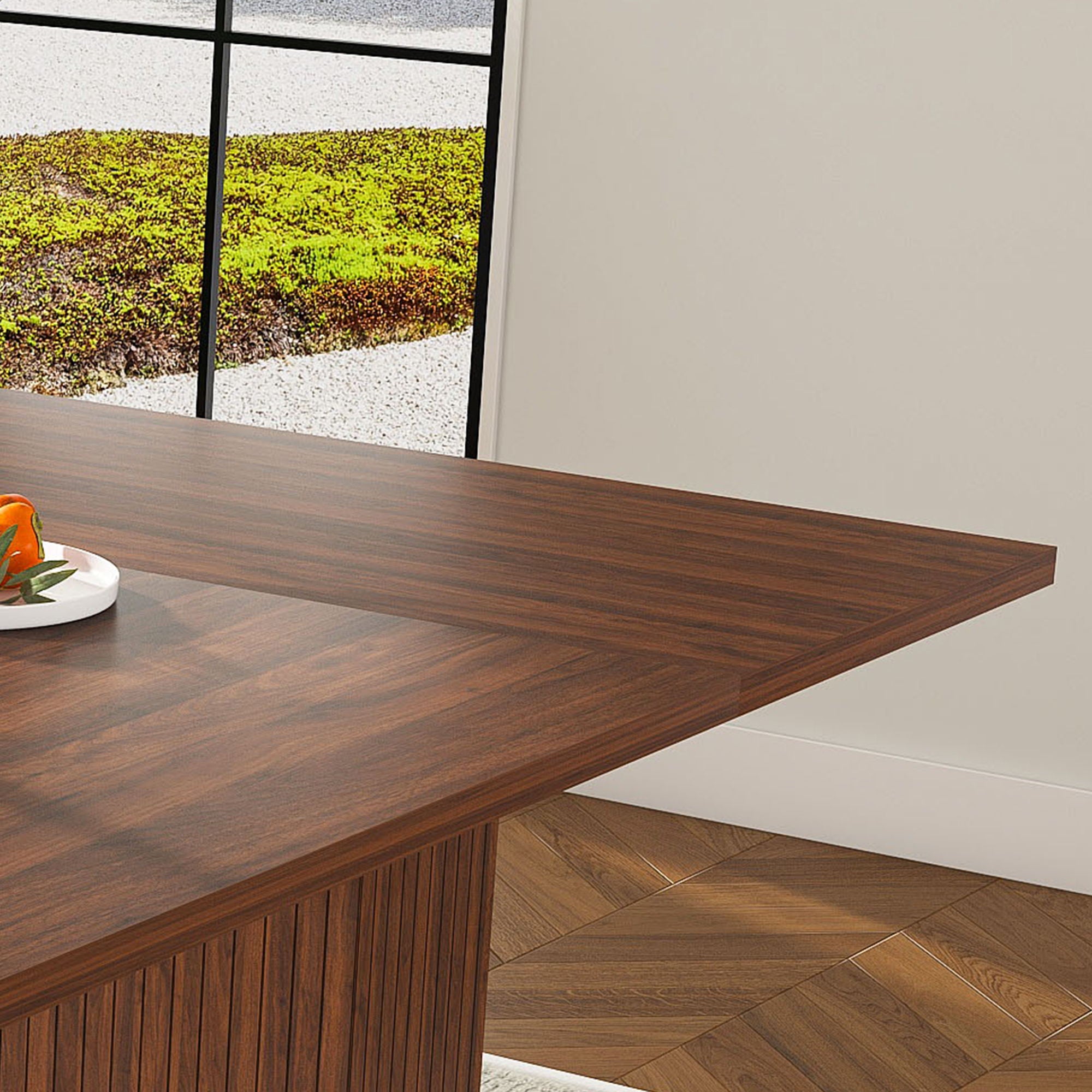 Rectangular Dining Table With Storage Base - Walnut