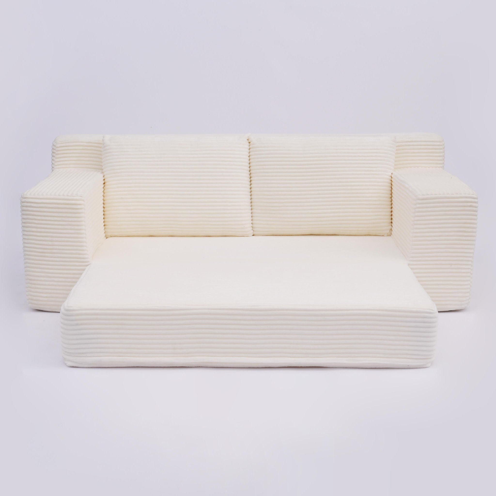 Comfortable Deep Seat Loveseat Sofa Bed, Reversible Cushion With Pillows