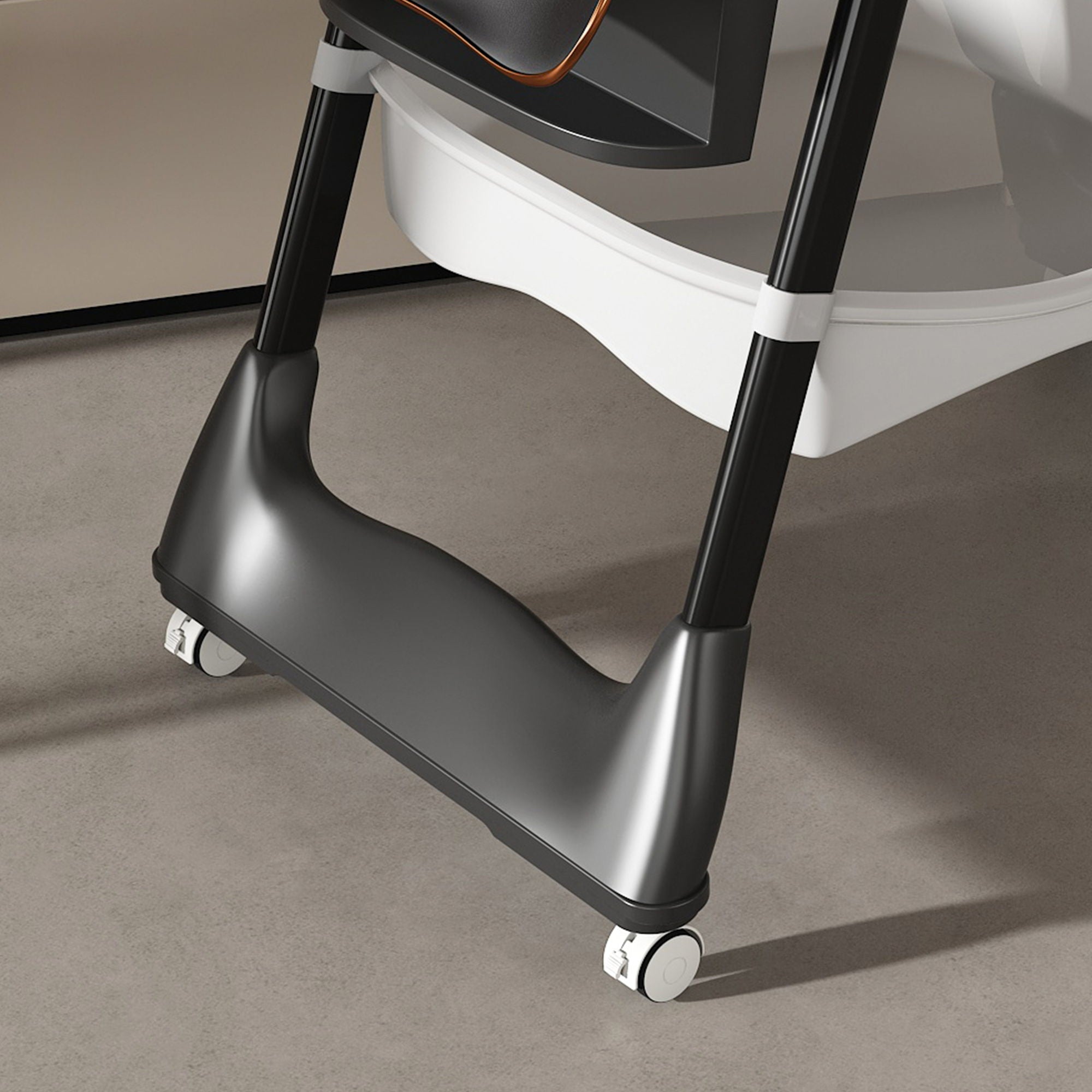 Adjustable Baby High Chair 0-6 Years, Portable Infant Feeding Seat With Safety Belt, Silent Lockable Wheels