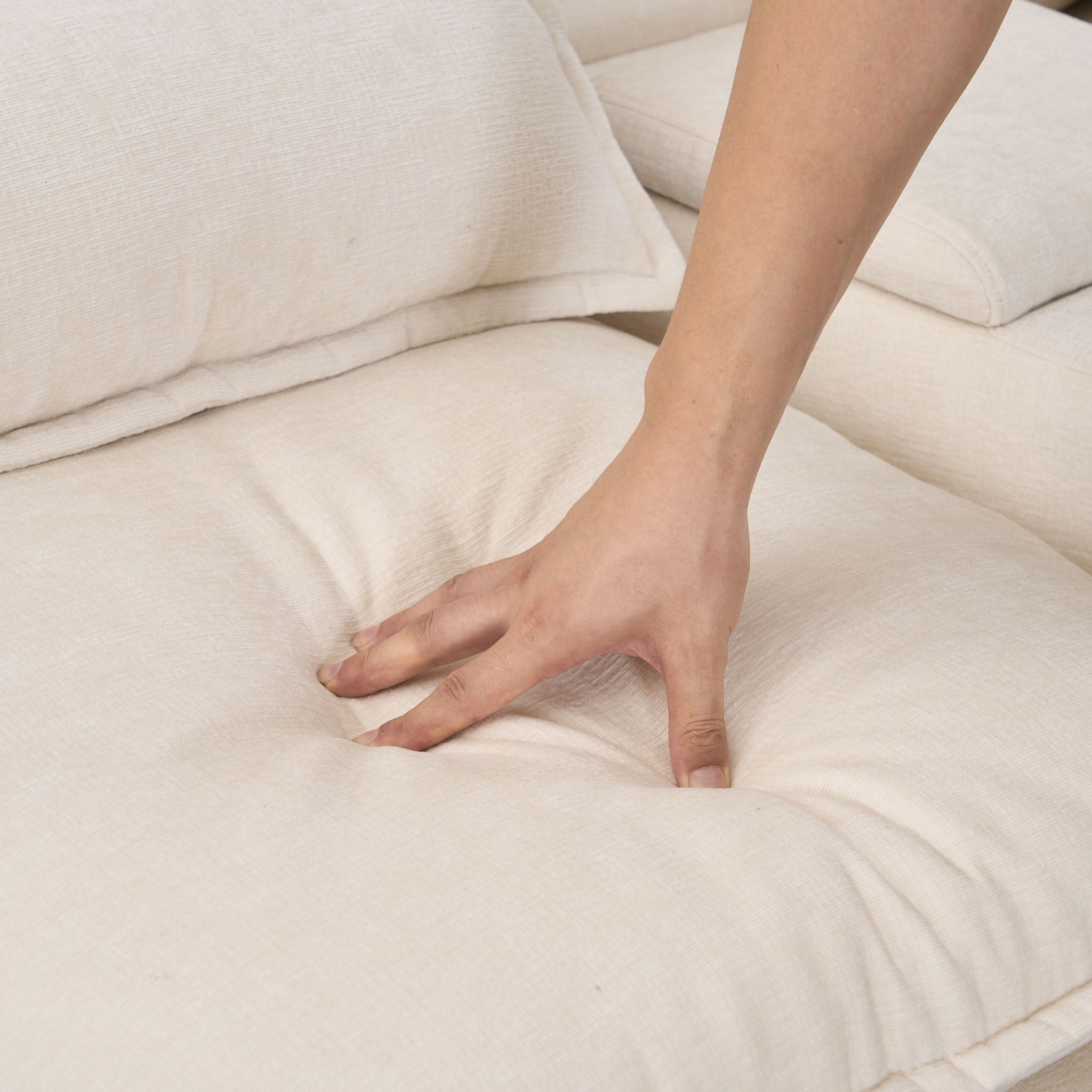 U Shaped Sofa With Console, Cupholders, USB Ports, 6 Seat, Bronzing Suede &