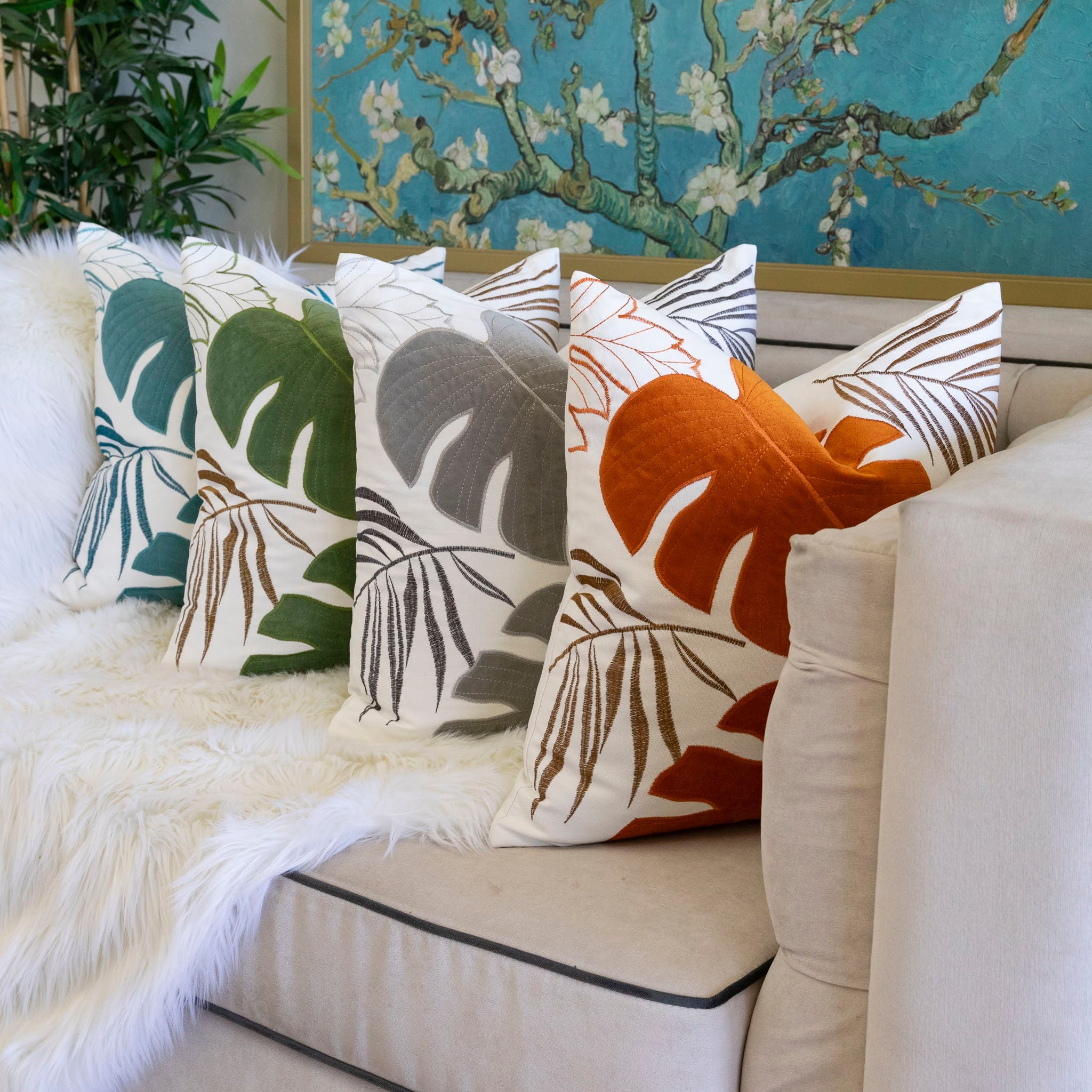 Autumn Vibes Leaf Accent Pillow