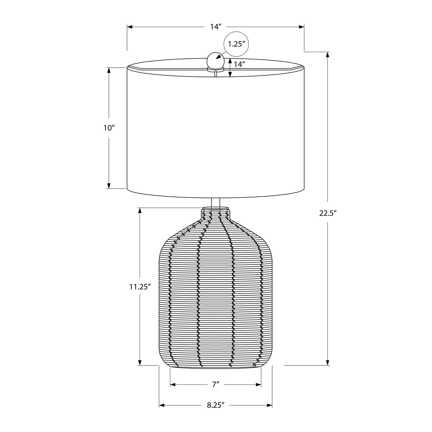 Lighting, Table Lamp, Rattan, Modern