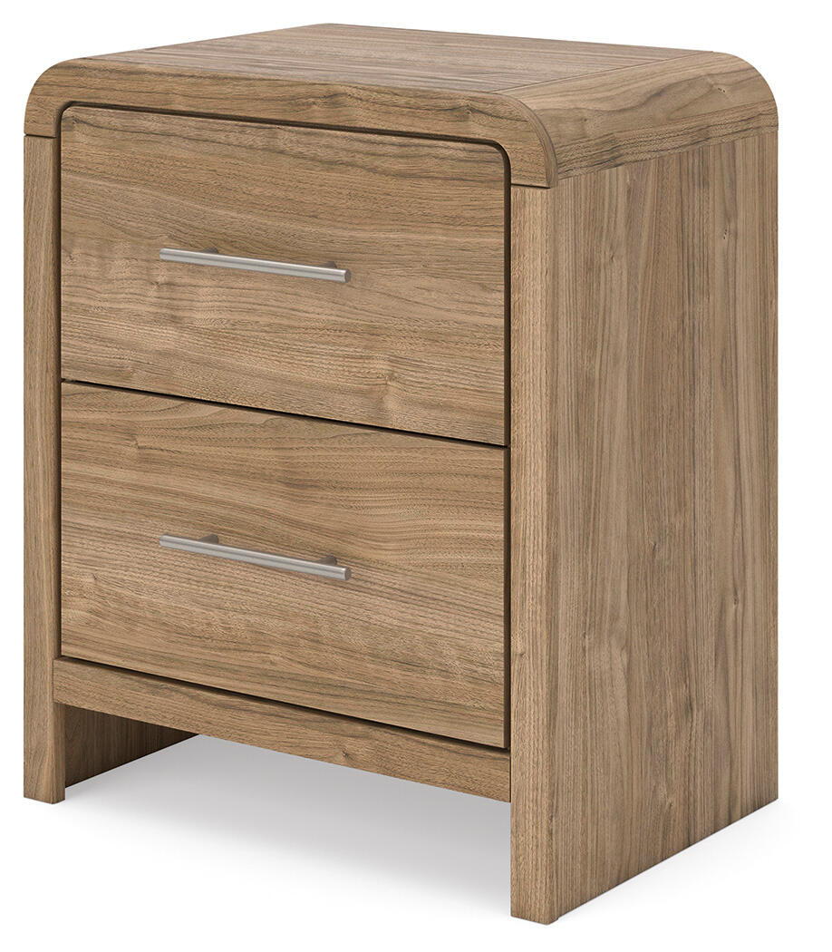 Gramburg - Two Drawer Night Stand - Warm Natural Brown