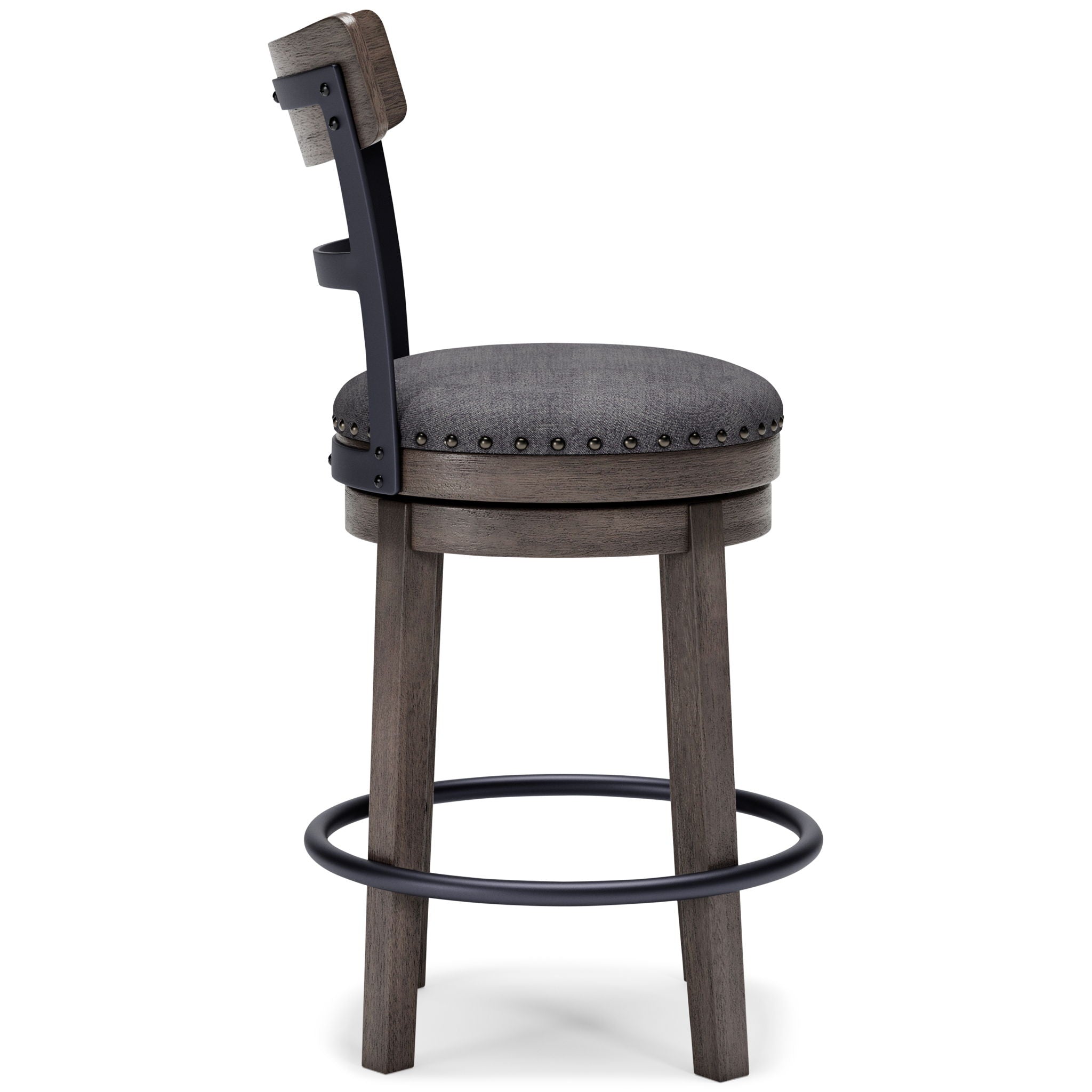 Caitbrook - UPH Swivel Barstool - Gray