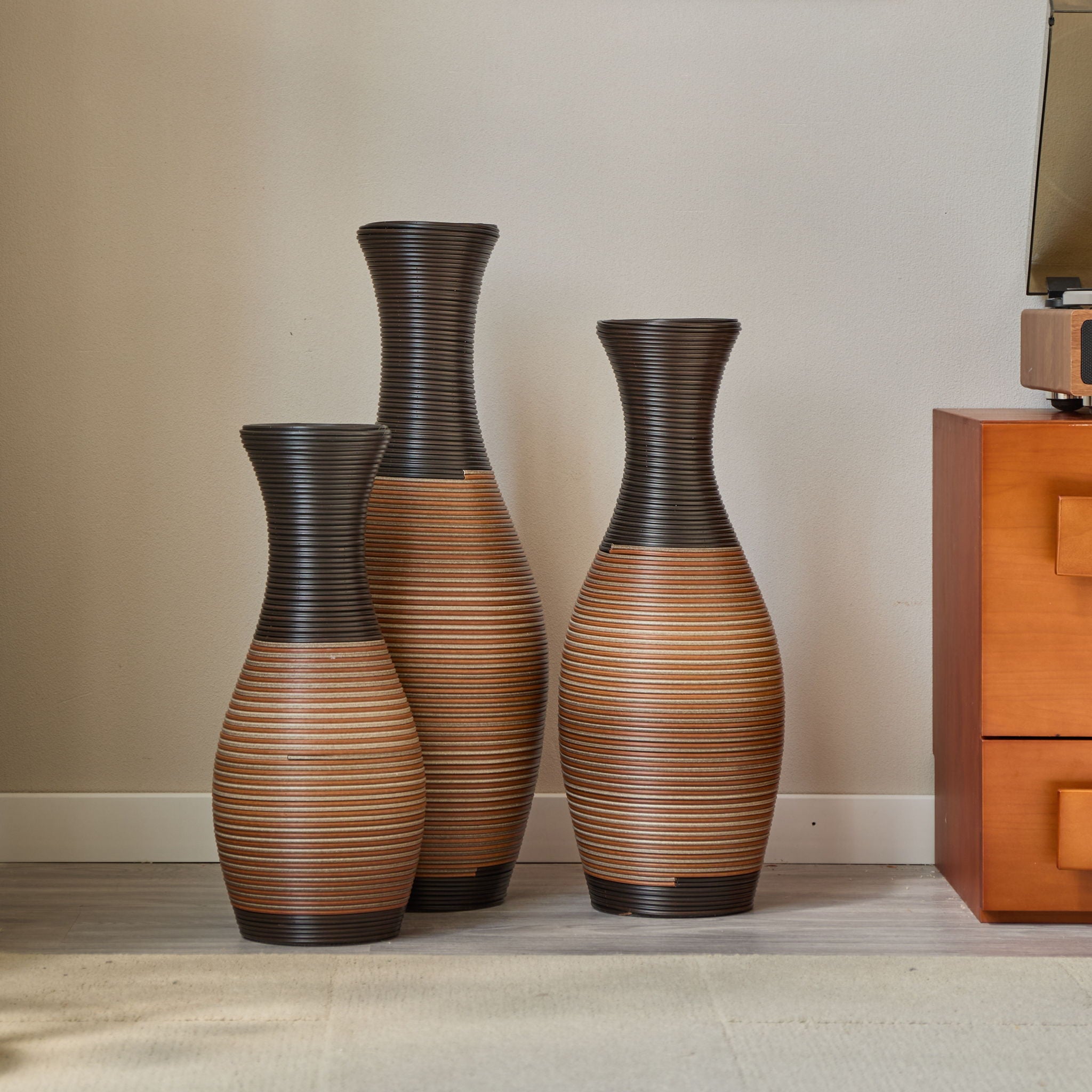 Designer Floor Vases, Large Vases For Home Decor Flooring (Set of 3)