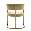 Modrest Sebastian - Modern Brown Fabric + Antique Brass Dining Chair