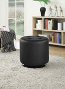 Bowman Round Upholstered Tufted Swivel Ottoman