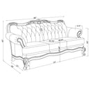 Victoria   Leather Upholstered Sofa Set Brown