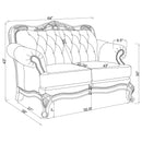 Victoria   Leather Upholstered Sofa Set Brown