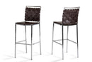 Shasta - Modern Brown Eco-Leather Bar Stool (Set of 2)