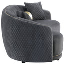 Brookside  Velvet Upholstered Sofa Set Dark Grey